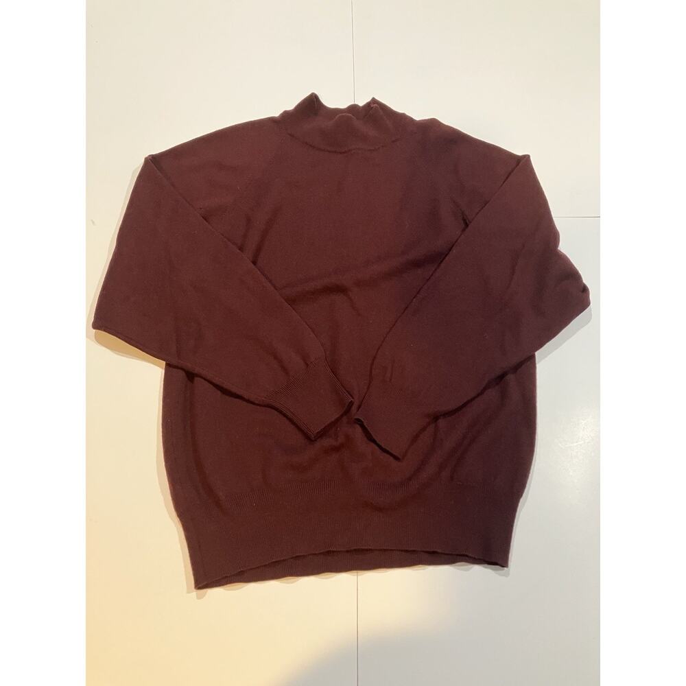 VTG 60s Virany Acrylic Wool Blend Turtleneck Mock Sweater Size L Brown Hungary